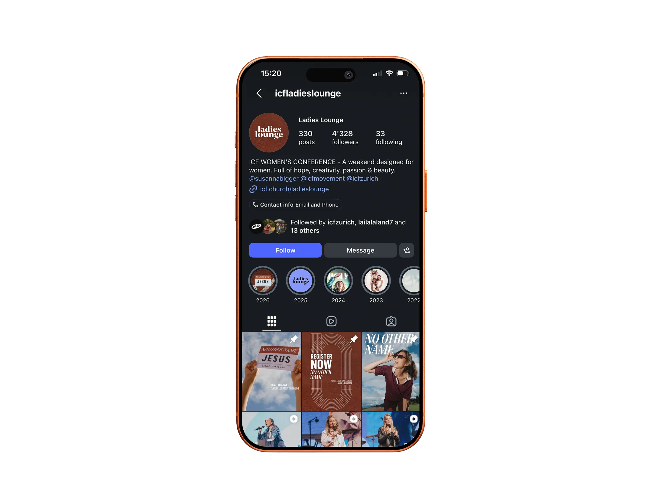 Instagram-Profil der Ladies Lounge
